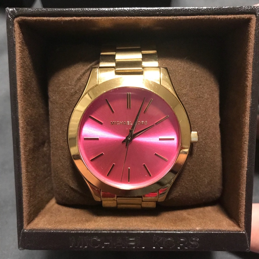 Gold and pink Michael Kors watch